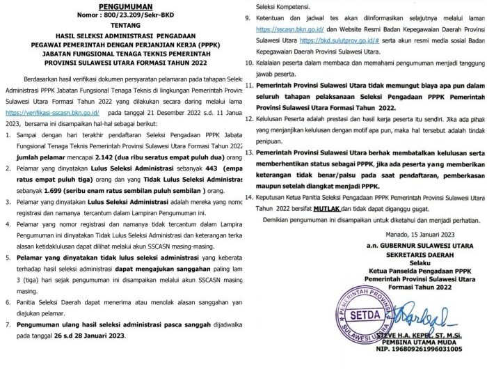 CHUTOGEL - Timeline Pengumuman Seleksi Administrasi PPPK 2024